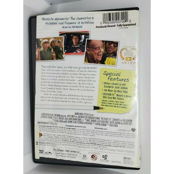The Bucket List DVD 2008 Jack Nicholson, Morgan Freeman No Scratches Clean - Picture 2 of 7